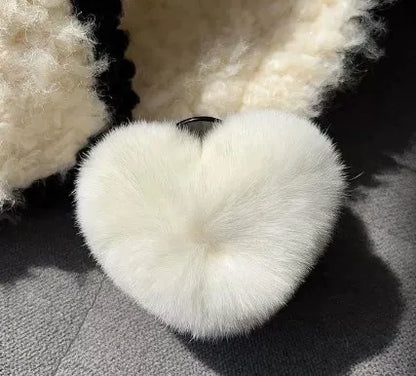 Sweet Heart Shape Plush Hair Claws