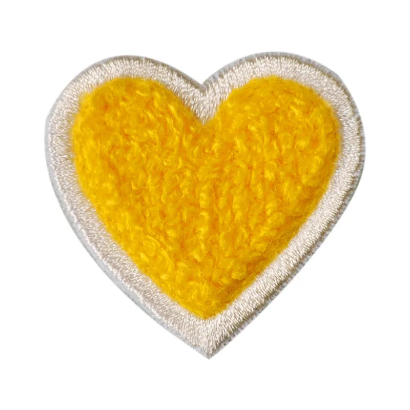 Sweet Heart Shape Plush Cloth Sticker 1 Piece