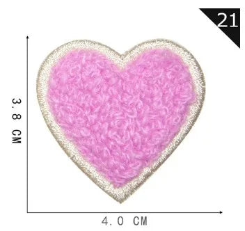 Sweet Heart Shape Plush Cloth Sticker 1 Piece