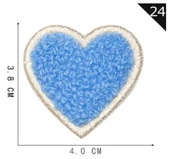 Sweet Heart Shape Plush Cloth Sticker 1 Piece