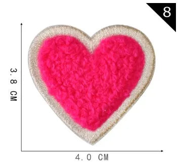 Sweet Heart Shape Plush Cloth Sticker 1 Piece