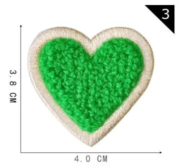 Sweet Heart Shape Plush Cloth Sticker 1 Piece