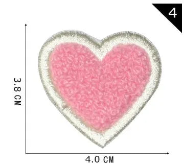 Sweet Heart Shape Plush Cloth Sticker 1 Piece