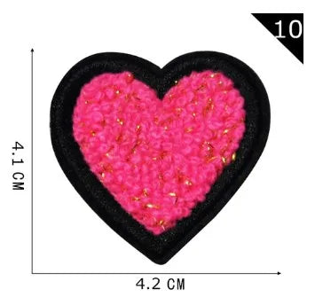 Sweet Heart Shape Plush Cloth Sticker 1 Piece