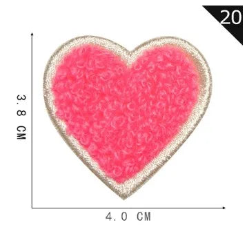 Sweet Heart Shape Plush Cloth Sticker 1 Piece