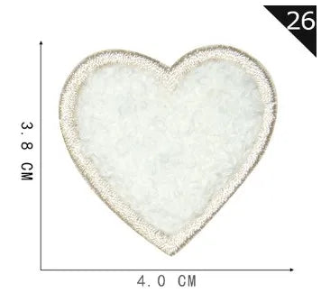 Sweet Heart Shape Plush Cloth Sticker 1 Piece