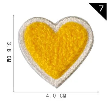 Sweet Heart Shape Plush Cloth Sticker 1 Piece