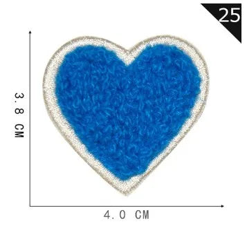 Sweet Heart Shape Plush Cloth Sticker 1 Piece