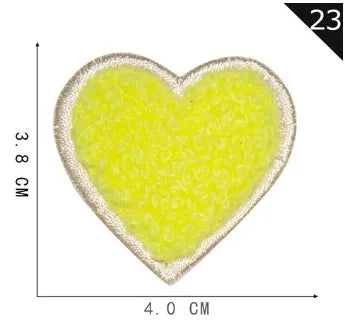 Sweet Heart Shape Plush Cloth Sticker 1 Piece