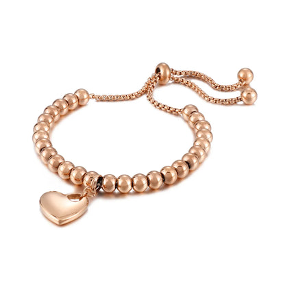 Sweet Heart Shape Stainless Steel 18K Gold Plated Bracelets In Bulk