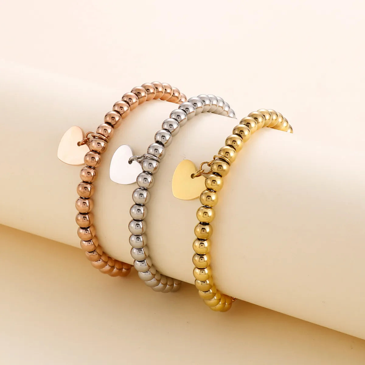 Sweet Heart Shape Stainless Steel 18K Gold Plated Bracelets In Bulk