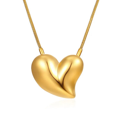 Wholesale Jewelry Sweet Heart Shape Stainless Steel 18K Gold Plated Pendant Necklace