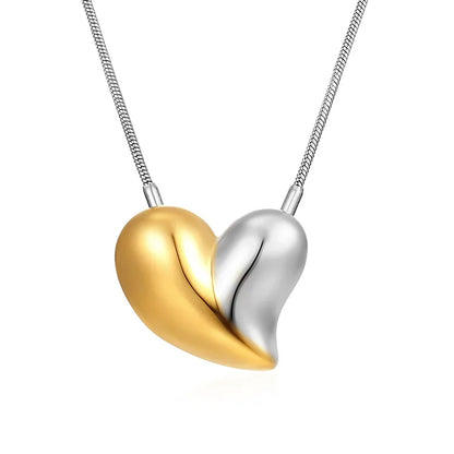 Wholesale Jewelry Sweet Heart Shape Stainless Steel 18K Gold Plated Pendant Necklace