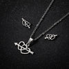 Sweet Heart Shape Stainless Steel Plating 18k Gold Plated Jewelry Set