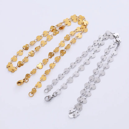 Sweet Heart Shape Stainless Steel Plating Chain Choker