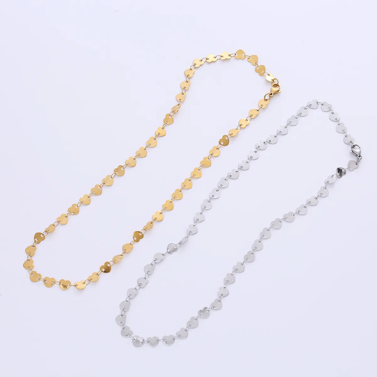 Sweet Heart Shape Stainless Steel Plating Chain Choker