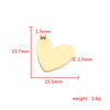 1 Piece Stainless Steel 18K Gold Plated Customization Laser Engraving Heart Shape