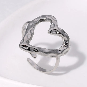 Sweet Heart Shape Stainless Steel Plating Gold Plated Open Rings