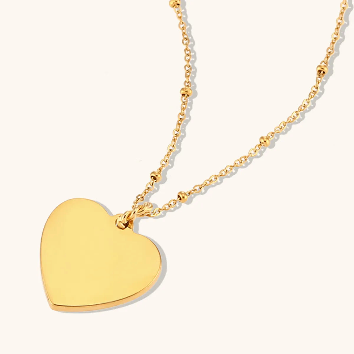 Sweet Heart Shape Stainless Steel Titanium Steel Plating 18k Gold Plated Pendant Necklace