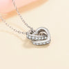 Sweet Heart Shape Sterling Silver Plating Inlay Moissanite Zircon Pendant Necklace