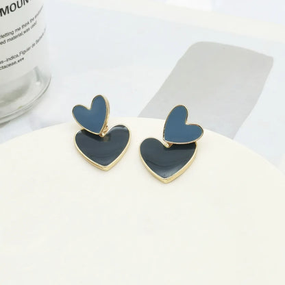 1 Pair Sweet Heart Shape Titanium Steel Earrings