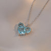 Sweet Heart Shape Titanium Steel Inlay Zircon Pendants Pendant Necklace