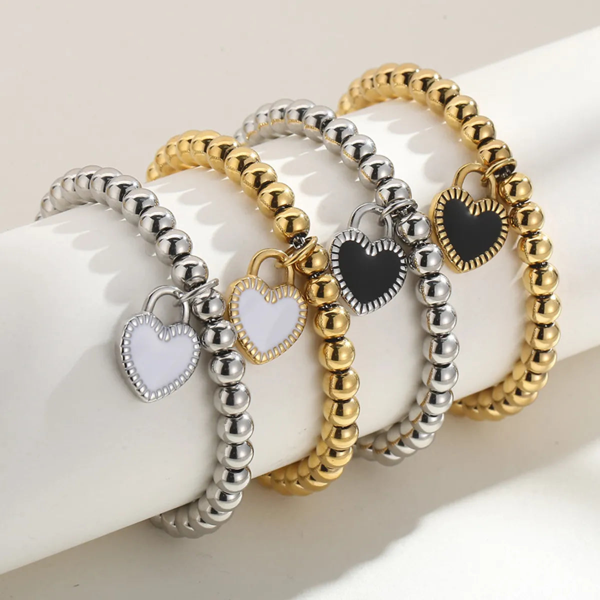 Sweet Heart Shape Titanium Steel Plating Bracelets