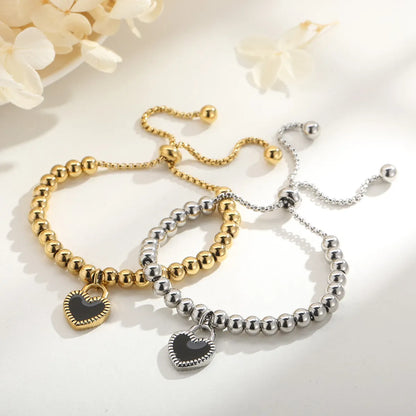 Sweet Heart Shape Titanium Steel Plating Bracelets