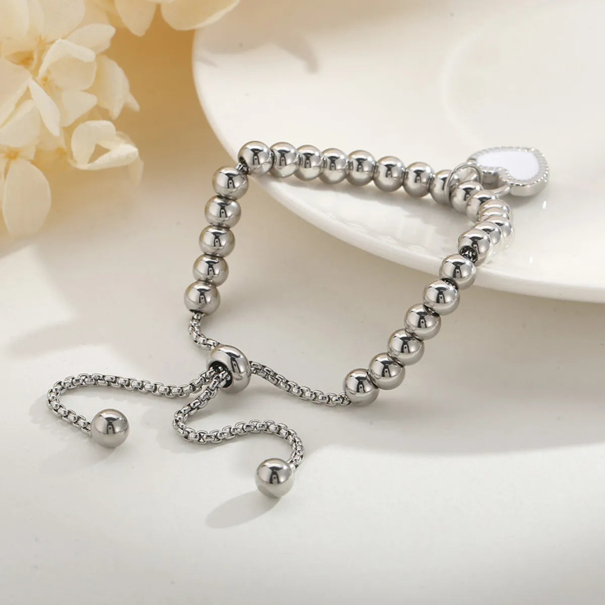 Sweet Heart Shape Titanium Steel Plating Bracelets