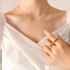 304 Stainless Steel 18K Gold Plated Sweet Plating Heart Shape Bracelets Necklace
