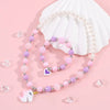 Sweet Heart Shape  Resin Beaded Girl'S Necklace 1 Piece