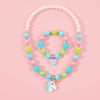 Sweet Heart Shape  Resin Beaded Girl'S Necklace 1 Piece