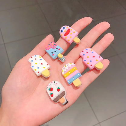 Sweet Ice Cream Candy Plastic Resin Hair Clip 10 Pieces