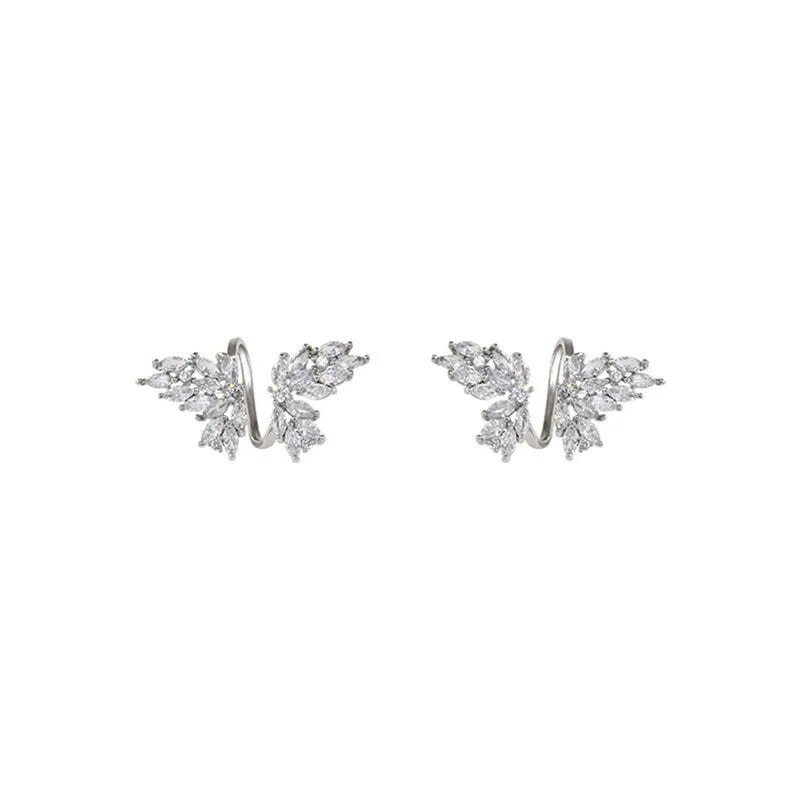 Sweet Korean Style Butterfly Alloy Inlay Rhinestones Women'S Ear Studs