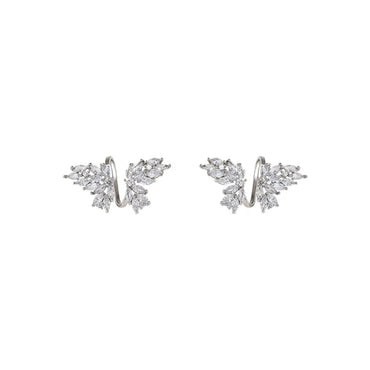 Sweet Korean Style Butterfly Alloy Inlay Rhinestones Women'S Ear Studs