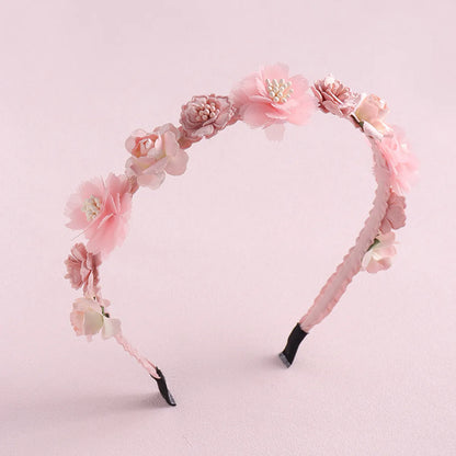 Sweet Leaf Flower Bow Knot Imitation Pearl Polyester Hair Band