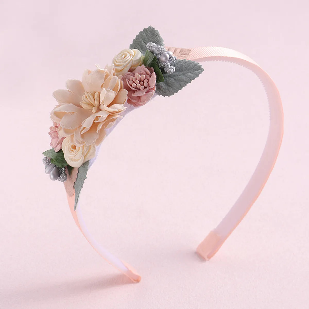 Sweet Leaf Flower Bow Knot Imitation Pearl Polyester Hair Band