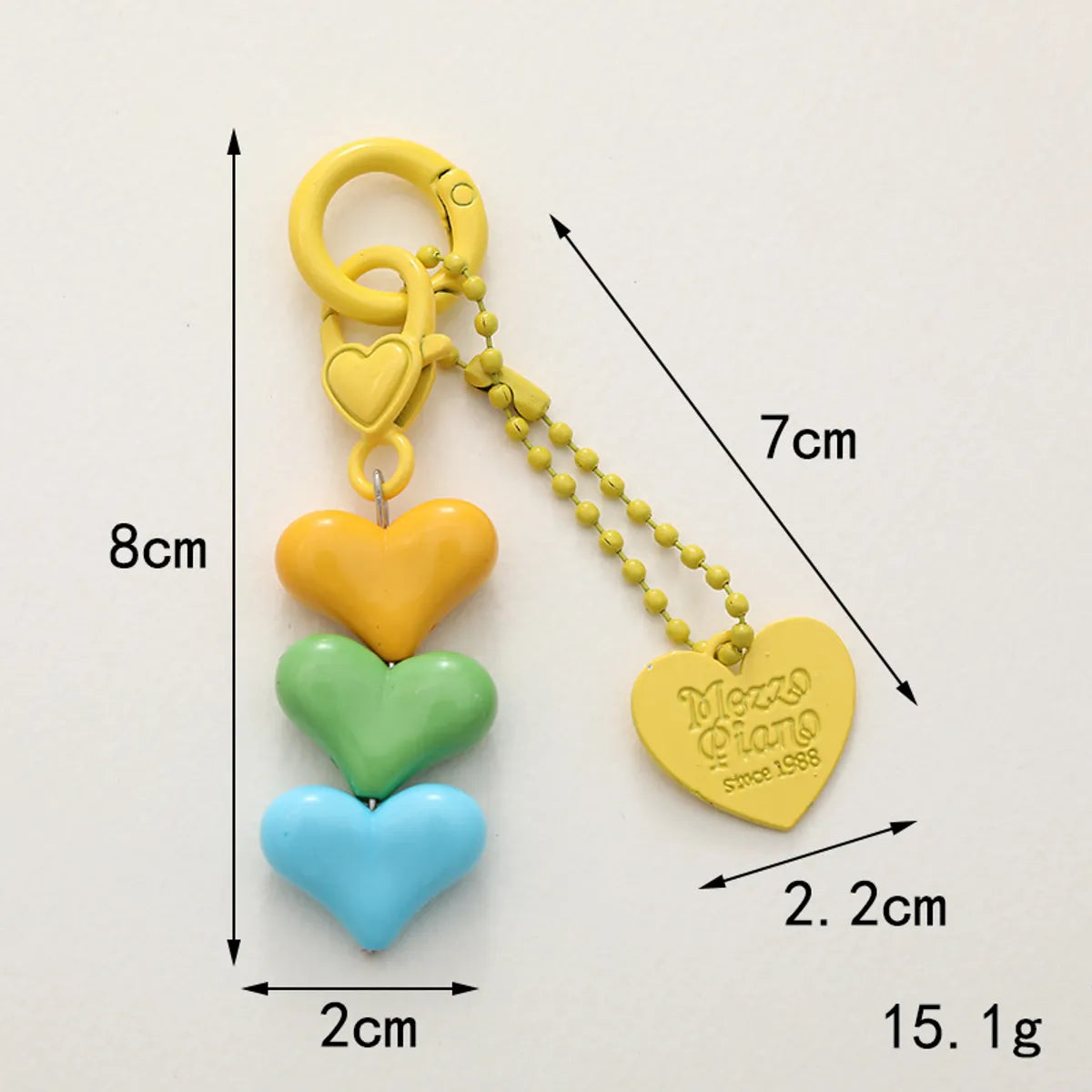 Sweet Letter Heart Shape Arylic Stoving Varnish Bag Pendant Mobile Phone Chain Keychain