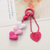 Sweet Letter Heart Shape Arylic Stoving Varnish Bag Pendant Mobile Phone Chain Keychain