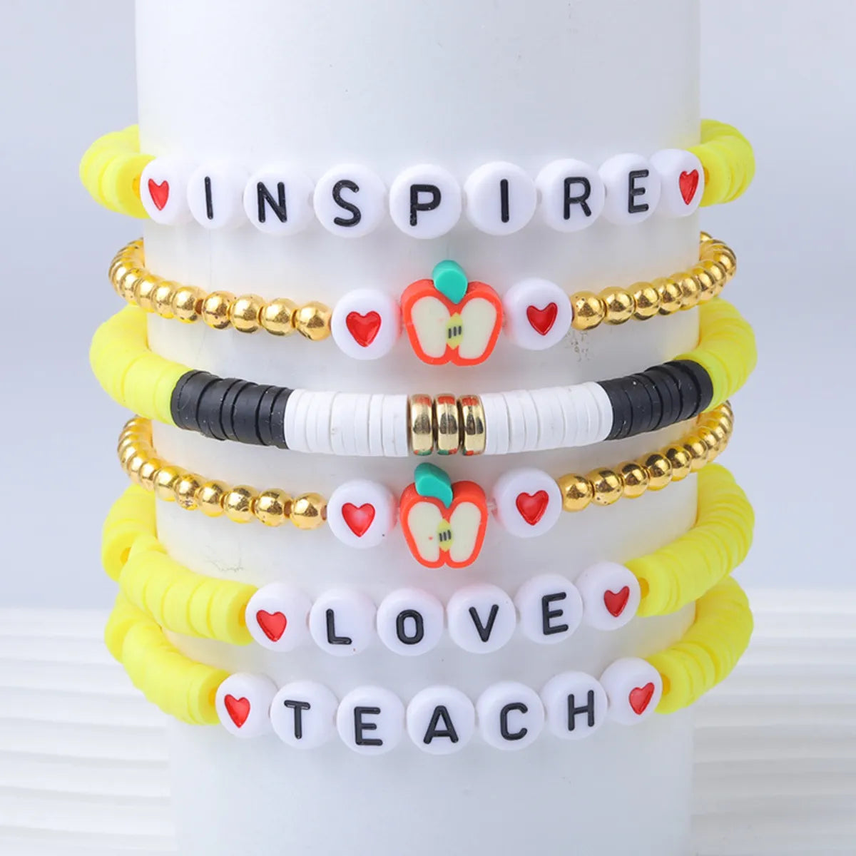 Sweet Letter Soft Clay Wholesale Bracelets