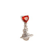 Sweet Love Saturn Pendant Earring Titanium Steel Bow Tie Pattern Zirconia Design For Girls