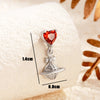 Sweet Love Saturn Pendant Earring Titanium Steel Bow Tie Pattern Zirconia Design For Girls
