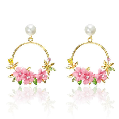 Sweet New Flower Beads Earrings Nhpf147209