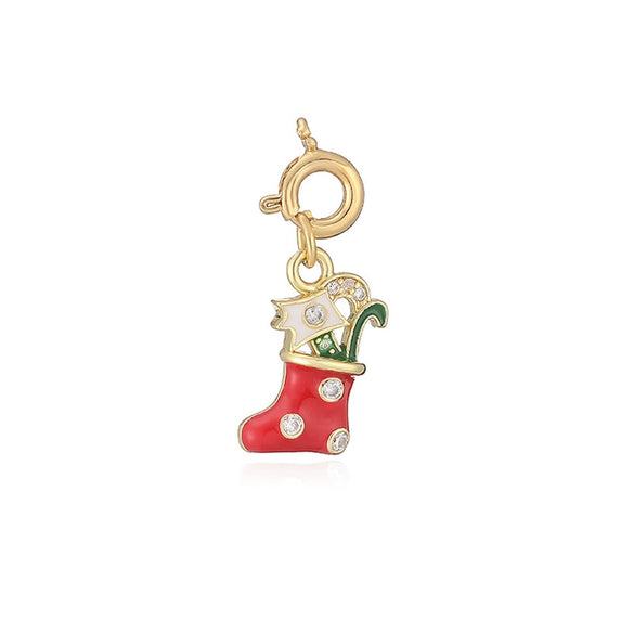 Sweet Ocean Animal Pendant With Whale Starfish Conch Shell And Snowflake Bell Motifs Copper With Zircon Inlay Festive Christmas Jewelry