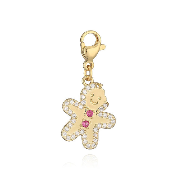 Sweet Ocean Animal Pendant With Whale Starfish Conch Shell And Snowflake Bell Motifs Copper With Zircon Inlay Festive Christmas Jewelry