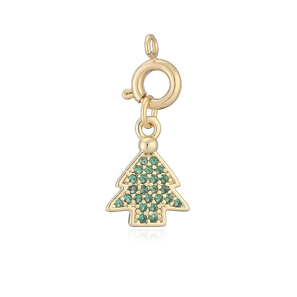 Sweet Ocean Animal Pendant With Whale Starfish Conch Shell And Snowflake Bell Motifs Copper With Zircon Inlay Festive Christmas Jewelry