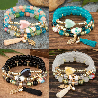 Sweet Palm Alloy Beaded Women's Bracelets