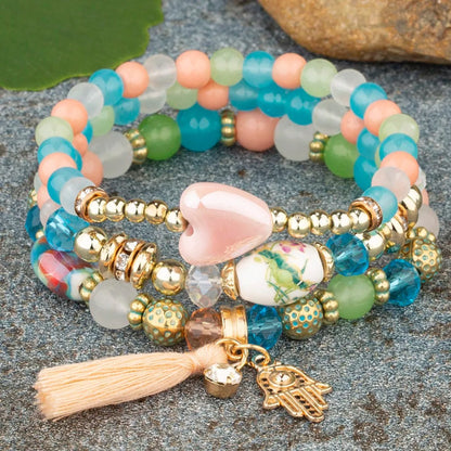 Sweet Palm Alloy Beaded Women's Bracelets