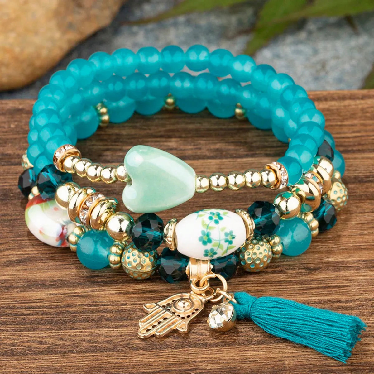 Sweet Palm Alloy Beaded Women's Bracelets