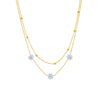 Sweet Pastoral Flower Titanium Steel Plating Layered Necklaces